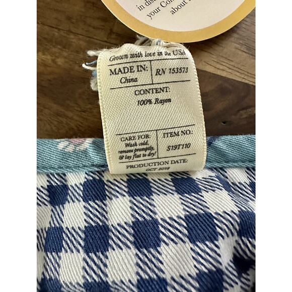 NWT Wildflowers Daydream Believer Blue Gingham Butterfly Flit and Flutter Top 2 - Picture 6 of 8